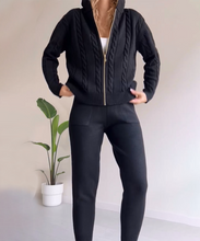 Load image into Gallery viewer, Jelai - Gestrickter Kapuzenpullover mit Reißverschluss 2er Set