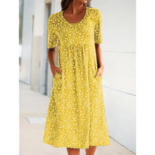 Load image into Gallery viewer, Adnha - Lässiges Kleid mit Rundhalsausschnitt und Blumenmuster