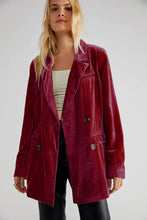Load image into Gallery viewer, Angela - Langärmeliger Knopf Samt-Blazer