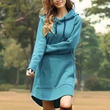 Load image into Gallery viewer, Juris - Gemütliches langes Sweatshirt-Kleid mit Kapuze