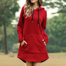 Load image into Gallery viewer, Juris - Gemütliches langes Sweatshirt-Kleid mit Kapuze