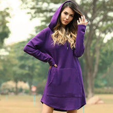 Load image into Gallery viewer, Juris - Gemütliches langes Sweatshirt-Kleid mit Kapuze