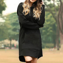 Load image into Gallery viewer, Juris - Gemütliches langes Sweatshirt-Kleid mit Kapuze