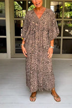 Load image into Gallery viewer, Anelou - Leopard V-Ausschnitt Lässiges Kleid