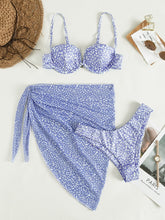 Load image into Gallery viewer, Ona - Dreiteiliger Strandbikini mit Blumenmuster