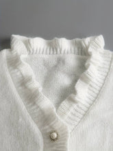 Load image into Gallery viewer, Mariz - Einfarbiger Pullover mit V-Ausschnitt und Knopf