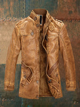 Load image into Gallery viewer, Japhet - Herrenjacke aus umweltfreundlichem Retro-Leder mit Stehkragen