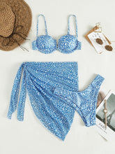 Load image into Gallery viewer, Ona - Dreiteiliger Strandbikini mit Blumenmuster