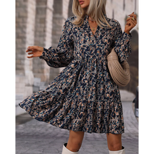 Load image into Gallery viewer, Giselle - Schickes Langärmeliges Kleid mit V-Ausschnitt