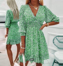 Load image into Gallery viewer, Cheenie - Blumiges Sommerkleid mit Puffärmeln