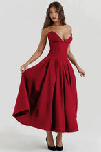 Load image into Gallery viewer, Valentina - Trägerloses Kleid mit tiefem V-Ausschnitt