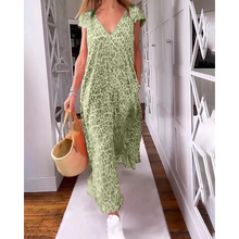 Load image into Gallery viewer, Anna - Langes Kleid mit V-Ausschnitt und Kurzen Ärmeln