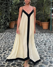 Load image into Gallery viewer, Caryl - Zweifarbig Spleißen Sling Langes Kleid