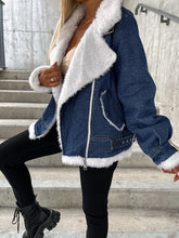 Load image into Gallery viewer, Viola - Plüsch-Denimjacke für Damen