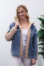 Load image into Gallery viewer, Alaiza - Kunstpelz-Jacke im Denim-Mix