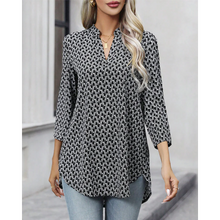 Load image into Gallery viewer, Jhandy - Bluse mit Aufdruck und V-Ausschnitt