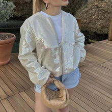 Load image into Gallery viewer, Marga - Damen Strickjacke mit Pailletten