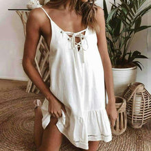Load image into Gallery viewer, Tazanna - Rückenfreies Strandkleid mit Rüschen