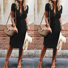 Load image into Gallery viewer, Mariel - Sommerliches Freizeitkleid mit V-Ausschnitt und Knöpfen