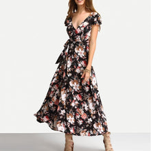 Load image into Gallery viewer, Fifty - Das geblümte Kleid mit kurzen Ärmeln