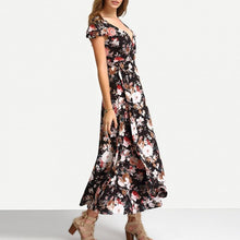 Load image into Gallery viewer, Friea - Das geblümte Kleid mit kurzen Ärmeln