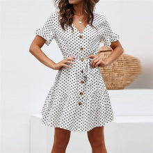 Load image into Gallery viewer, Kiara - Kurzärmeliges Kleid mit Polka Dot