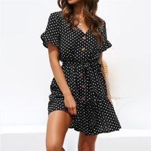 Load image into Gallery viewer, Charlotte - Kurzärmeliges Kleid mit Polka Dot