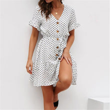 Load image into Gallery viewer, Charlotte - Kurzärmeliges Kleid mit Polka Dot