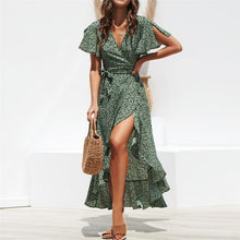 Load image into Gallery viewer, Halima - Kleid mit Rüschenärmel zum Binden in der Taille