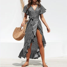 Load image into Gallery viewer, Hyzel - Kleid mit Rüschenärmel zum Binden in der Taille