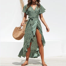 Load image into Gallery viewer, Hyzel - Kleid mit Rüschenärmel zum Binden in der Taille