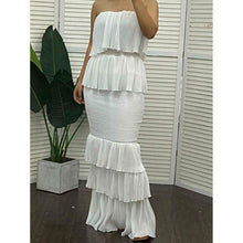 Load image into Gallery viewer, Madison - Langes Kleid mit Falten und Rüschen