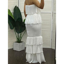 Load image into Gallery viewer, Madison - Langes Kleid mit Falten und Rüschen
