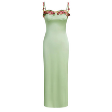 Load image into Gallery viewer, Alicia - Einfarbiges langes Kleid