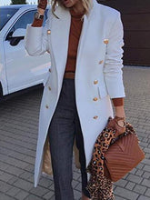 Load image into Gallery viewer, Shara - Damenmäntel Revers Knopf Tasche Langarm Wollmantel
