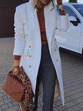 Load image into Gallery viewer, Shara - Damenmäntel Revers Knopf Tasche Langarm Wollmantel